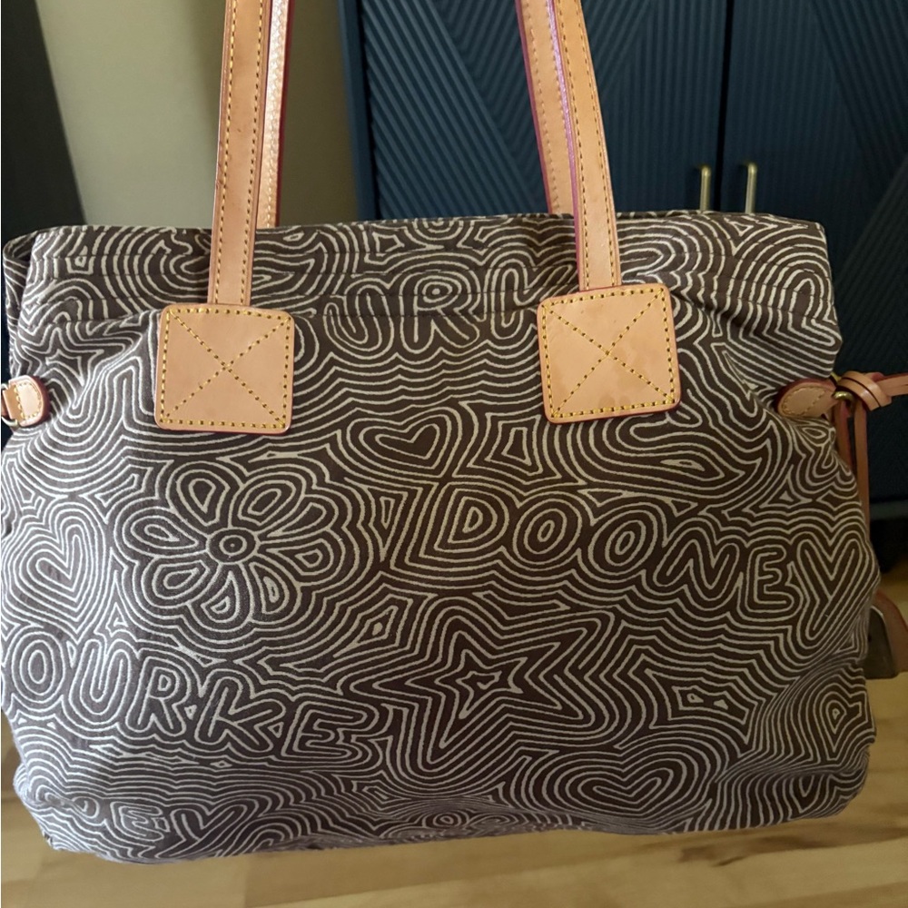 Dooney & Bourke Patterned Tote with Tan Accents